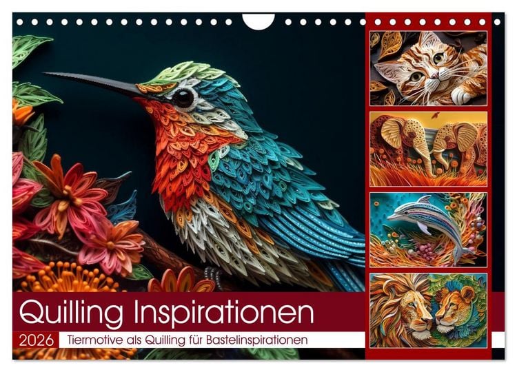 Produktbild: Quilling Inspirationen (Wandkalender 2026 DIN A4 quer), CALVENDO Monatskalender