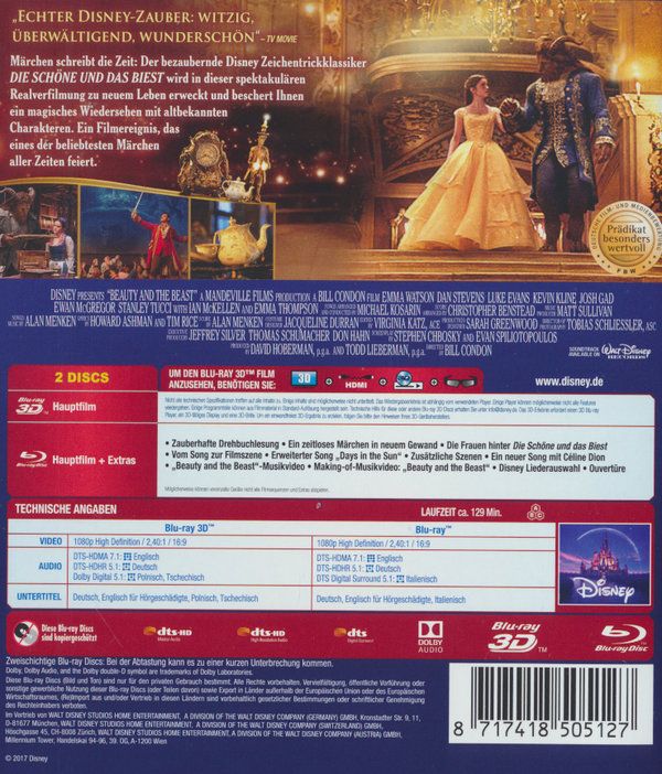 Produktbild: Die Sch&ouml;ne und das Biest (+ Blu-ray 2D)