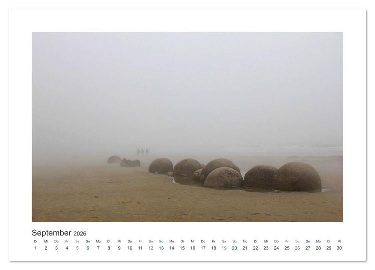Produktbild: Neuseeland - unterwegs im Land der Kiwis (Tischkalender 2026 DIN A5 quer), CALVENDO Monatskalender