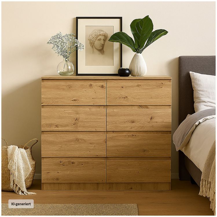 HTI-Living Kommode 8 grifflose Schubladen Thekla Artisaneiche Sideboard kaufen