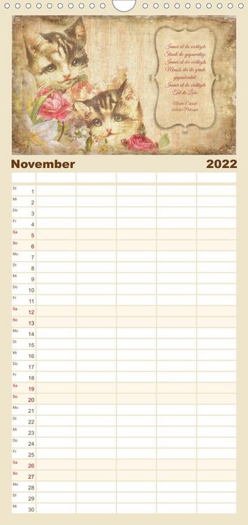 Produktbild: Poetische Romantik - Familienplaner hoch (Wandkalender 2022 , 21 cm x 45 cm, hoch)