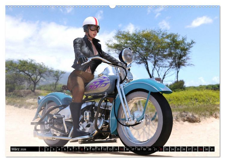 Produktbild: Frauen und Traumbikes (hochwertiger Premium Wandkalender 2026 DIN A2 quer), Kunstdruck in Hochglanz