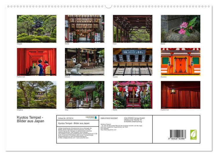 Produktbild: Kyotos Tempel - Bilder aus Japan (hochwertiger Premium Wandkalender 2026 DIN A2 quer), Kunstdruck in Hochglanz