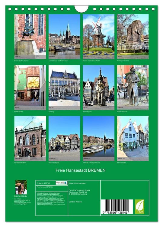 Produktbild: Freie Hansestadt BREMEN (Wandkalender 2026 DIN A4 hoch), CALVENDO Monatskalender