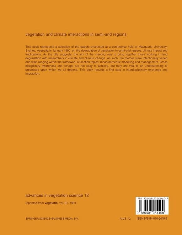 Produktbild: Vegetation and climate interactions in semi-arid regions