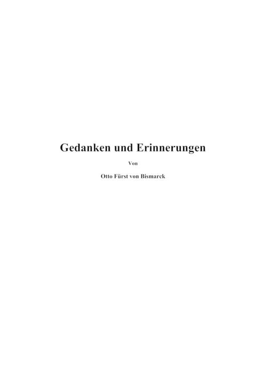 Produktbild: Gedanken und Erinnerungen