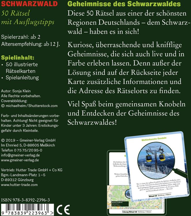 Produktbild: Schwarzwald - 50 R&auml;tsel mit Ausflugstipps