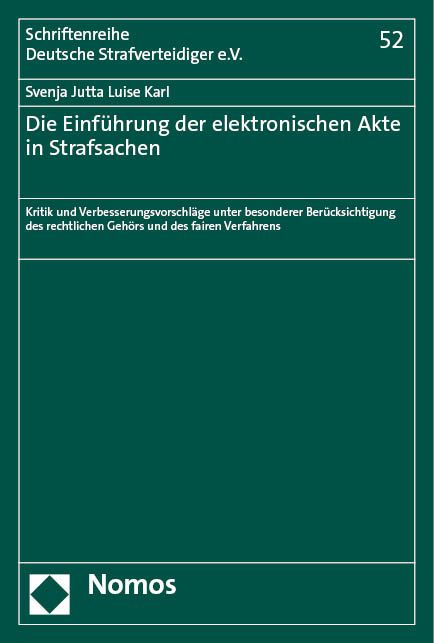 Produktbild: Die Einf&uuml;hrung der elektronischen Akte in Strafsachen