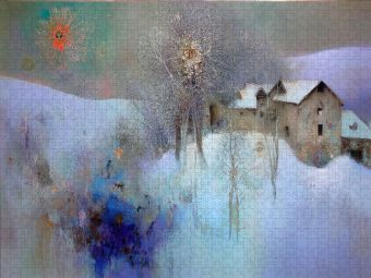 Produktbild: CALVENDO Puzzle Winter am Gutshof | 1000 Teile Lege-Gr&ouml;&szlig;e 64x48cm Foto-Puzzle f&uuml;r gl&uuml;ckliche Stunden