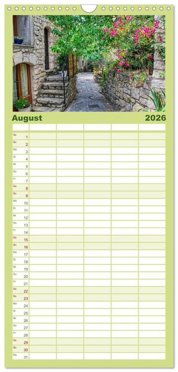 Produktbild: Familienplaner 2026 - Les Matelles - Mittelalterliches Kleinod mit 5 Spalten (Wandkalender, 21 x 45 cm) CALVENDO