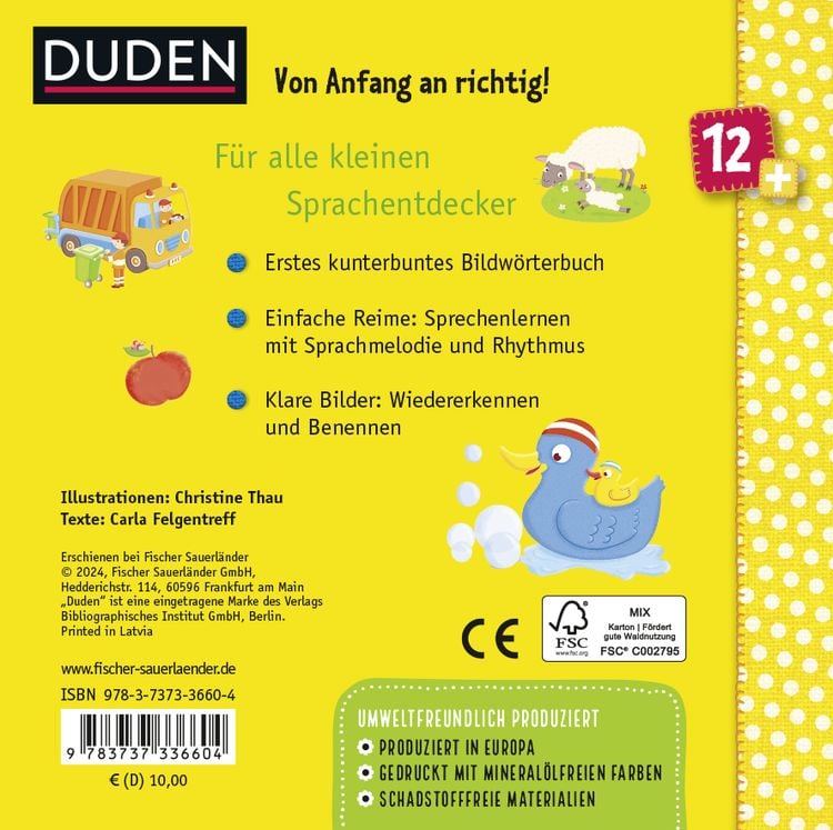 Produktbild: Duden 12+: Babys erstes Bildw&ouml;rterbuch