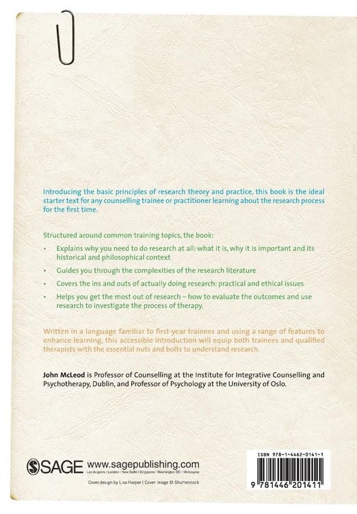 Produktbild: An Introduction to Research in Counselling and Psychotherapy