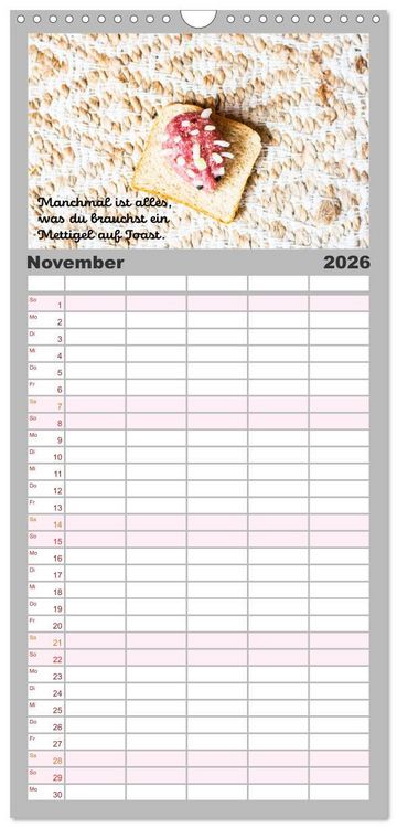 Produktbild: Familienplaner 2026 - Mettkalender - Mettigel Edition mit 5 Spalten (Wandkalender, 21 x 45 cm) CALVENDO