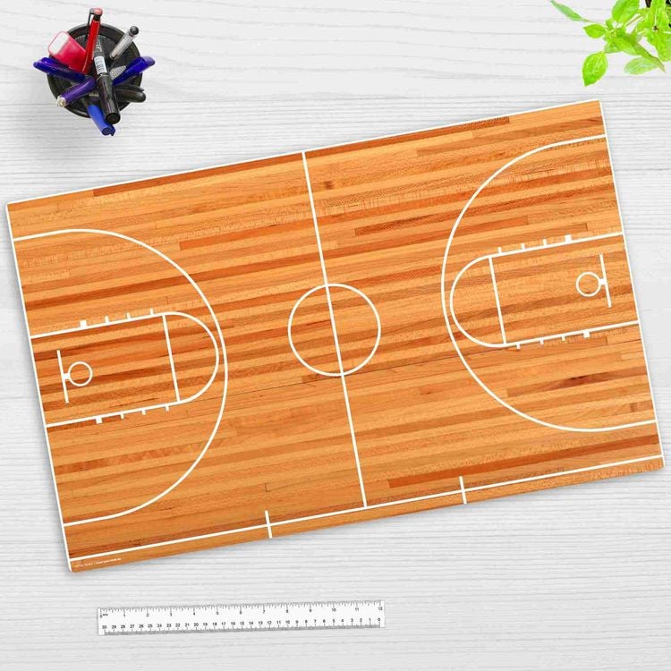 Produktbild: Cover-your-desk Schreibtischunterlage f&uuml;r Kinder und Erwachsene Basketball Court, aus hochwertigem Vinyl , 64 x 40 cm