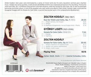 Produktbild: Kod&aacute;ly, Z: Sonata for Solo Cello/CD