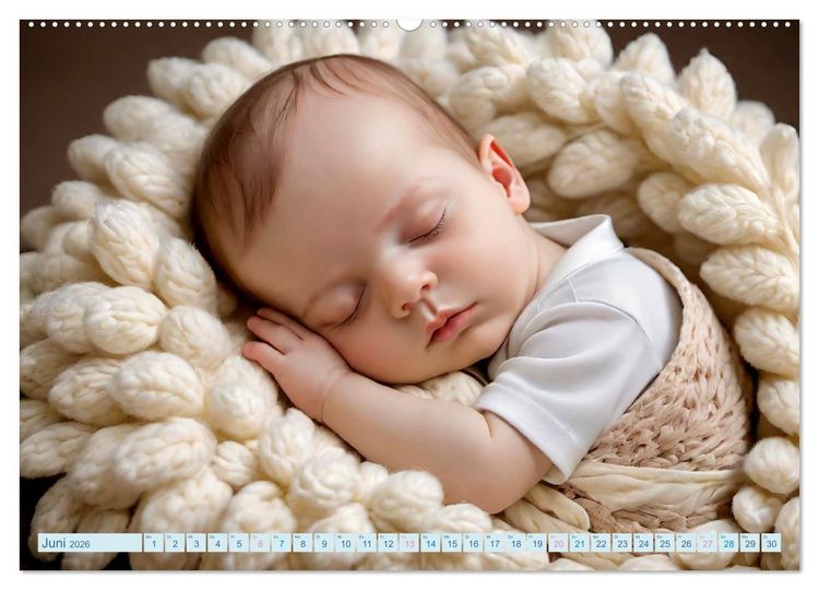 Produktbild: Schlummernde Babys (Wandkalender 2026 DIN A2 quer), CALVENDO Monatskalender