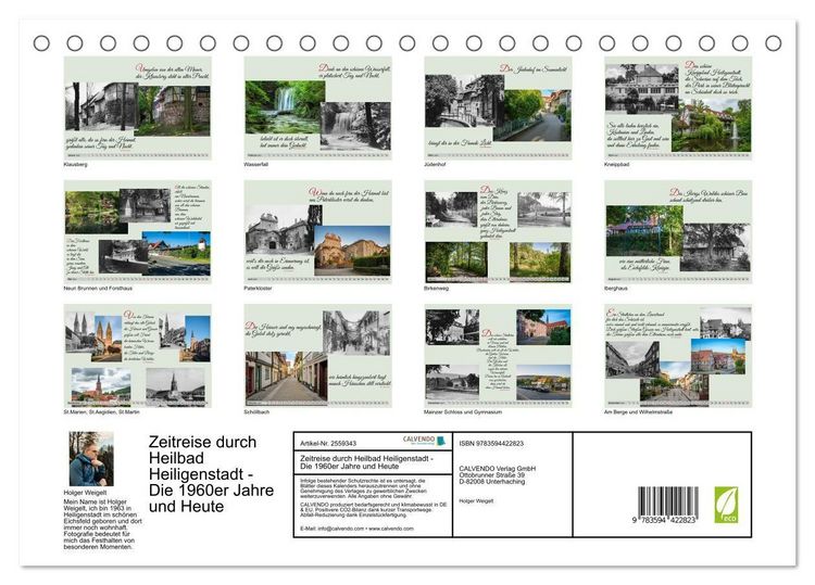Produktbild: Zeitreise durch Heilbad Heiligenstadt - Die 1960er Jahre und Heute (Tischkalender 2027 DIN A5 quer), CALVENDO Monatskalender