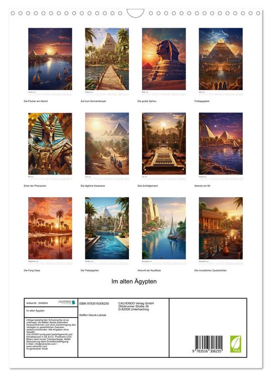 Produktbild: Im alten &Auml;gypten (Wandkalender 2026 DIN A3 hoch), CALVENDO Monatskalender