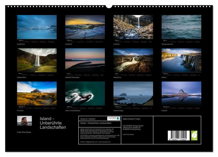Produktbild: Island - Unber&uuml;hrte Landschaften (hochwertiger Premium Wandkalender 2026 DIN A2 quer), Kunstdruck in Hochglanz