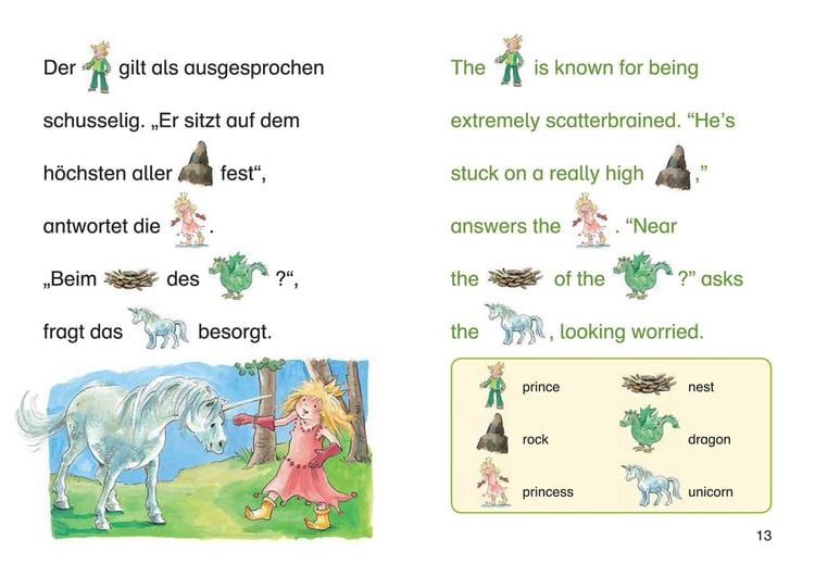 Bildermaus - Mit Bildern Englisch lernen- Geschichten vom kleinen Einhorn - Little Unicorn Stories