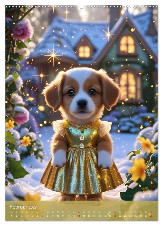 Produktbild: Puppy Tales - M&auml;rchen auf vier Pfoten (hochwertiger Premium Wandkalender 2027 DIN A2 hoch), Kunstdruck in Hochglanz