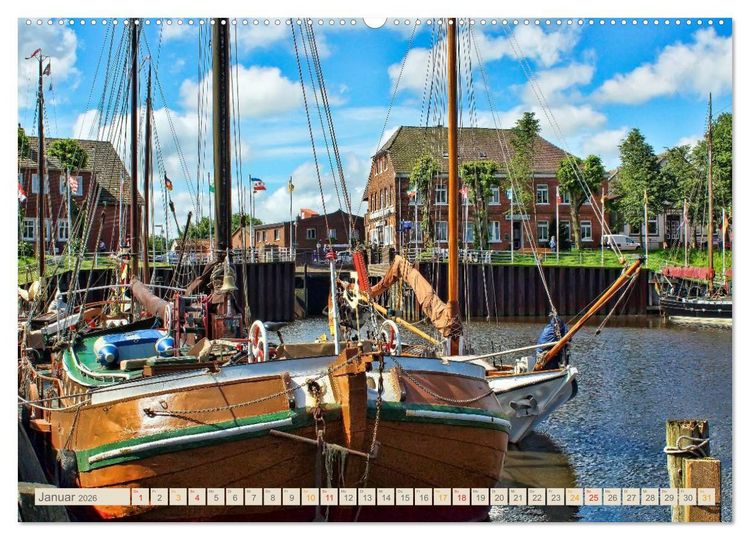 Produktbild: Ostfriesland - der alte Hafen Carolinensiel (hochwertiger Premium Wandkalender 2026 DIN A2 quer), Kunstdruck in Hochglanz