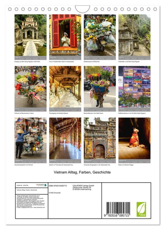 Produktbild: Vietnam Alltag, Farben, Geschichte (Wandkalender 2026 DIN A4 hoch), CALVENDO Monatskalender