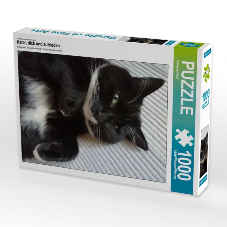 Produktbild: CALVENDO Puzzle Kater, dick und zufrieden | 1000 Teile Lege-Gr&ouml;&szlig;e 64x48cm Foto-Puzzle f&uuml;r gl&uuml;ckliche Stunden