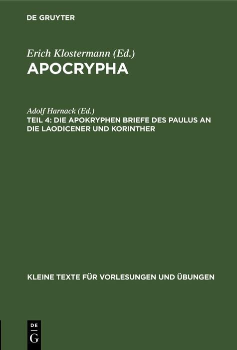 Produktbild: Die apokryphen Briefe des Paulus an die Laodicener und Korinther