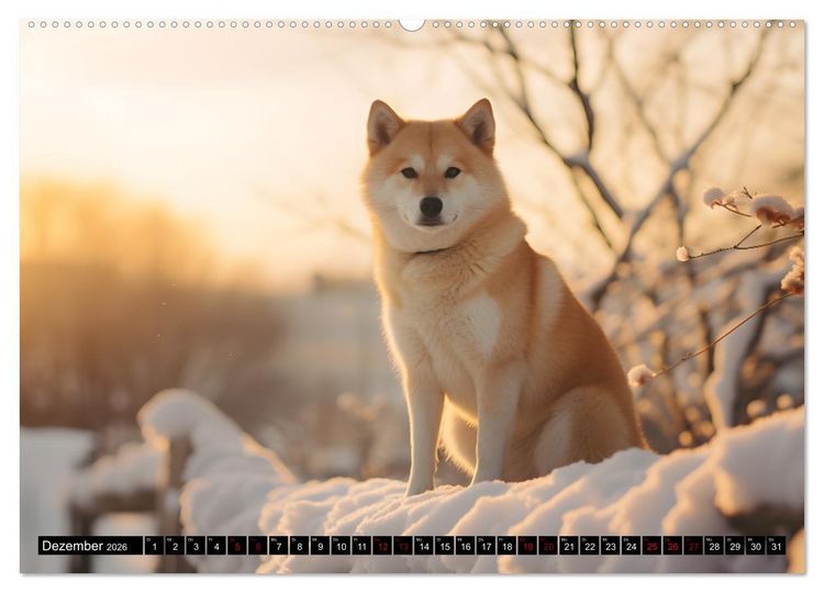 Produktbild: Shiba Inu - Stolz und Anmut (hochwertiger Premium Wandkalender 2026 DIN A2 quer), Kunstdruck in Hochglanz