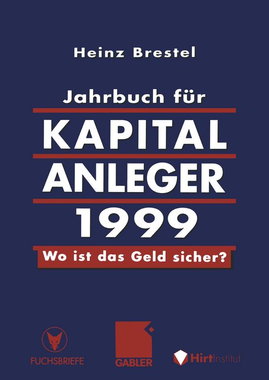 Produktbild: Jahrbuch f&uuml;r Kapitalanleger 1999