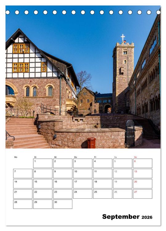 Produktbild: Die Th&uuml;ringer Wartburg (Tischkalender 2026 DIN A5 hoch), CALVENDO Monatskalender