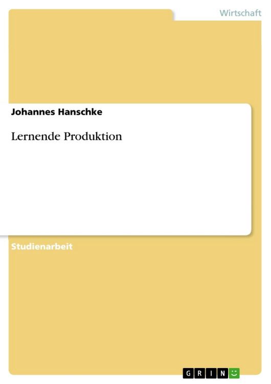 Produktbild: Lernende Produktion