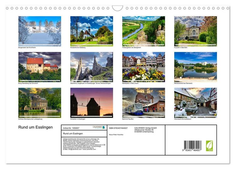 Produktbild: Rund um Esslingen (Wandkalender 2026 DIN A3 quer), CALVENDO Monatskalender