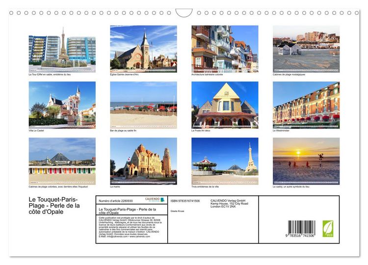 Produktbild: Le Touquet-Paris-Plage - Perle de la c&ocirc;te d'Opale (Calendrier mural 2026 DIN A3 vertical), CALVENDO calendrier mensuel