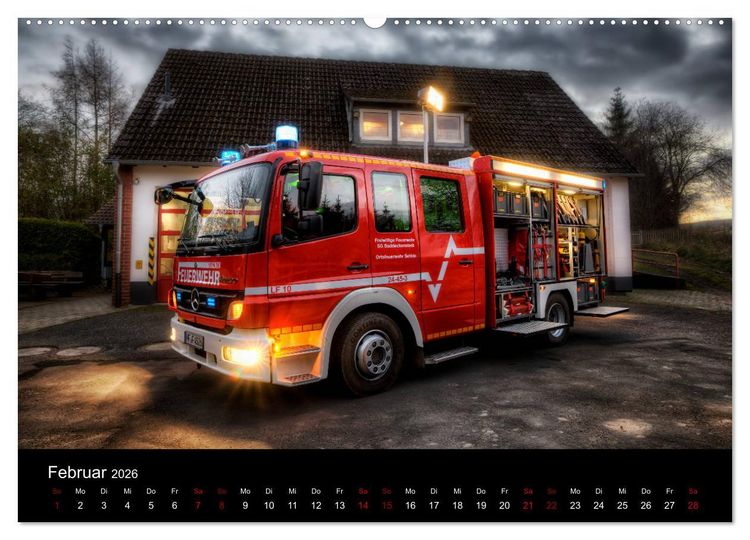 Produktbild: Feuerwehr und Rettungsdienst (hochwertiger Premium Wandkalender 2026 DIN A2 quer), Kunstdruck in Hochglanz