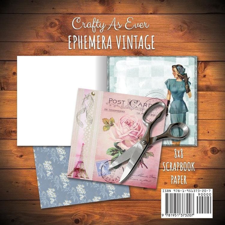 Produktbild: Ephemera Vintage Scrapbook Paper Pad 8x8 Scrapbooking Kit for Papercrafts, Cardmaking, DIY Crafts, Old Retro Theme, Decoupage Designs