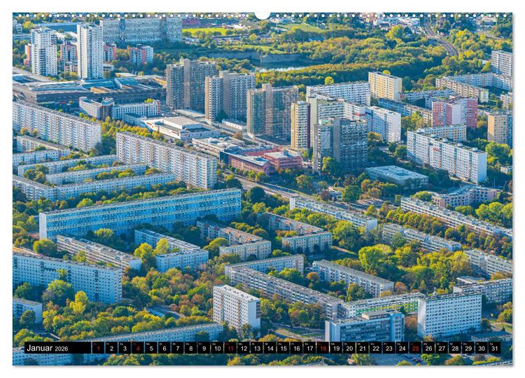 Produktbild: Halle an der Saale von oben (Wandkalender 2026 DIN A2 quer), CALVENDO Monatskalender