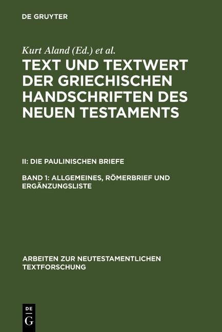 Produktbild: Allgemeines, R&ouml;merbrief und Erg&auml;nzungsliste