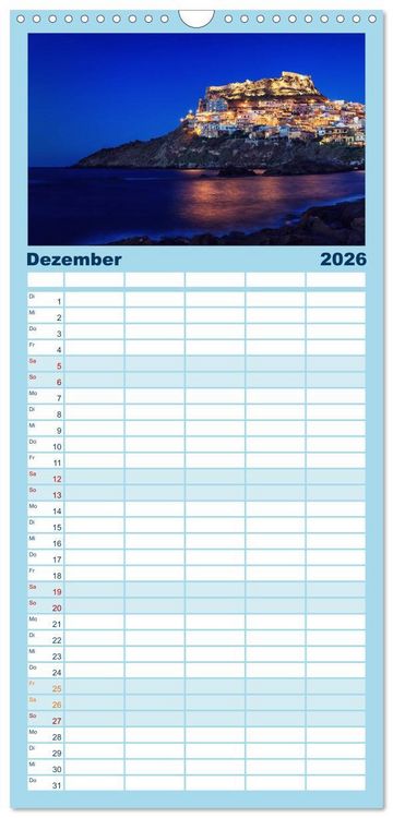 Produktbild: Familienplaner 2026 - Sardinien - Traumstr&auml;nde am Mittelmeer mit 5 Spalten (Wandkalender, 21 x 45 cm) CALVENDO