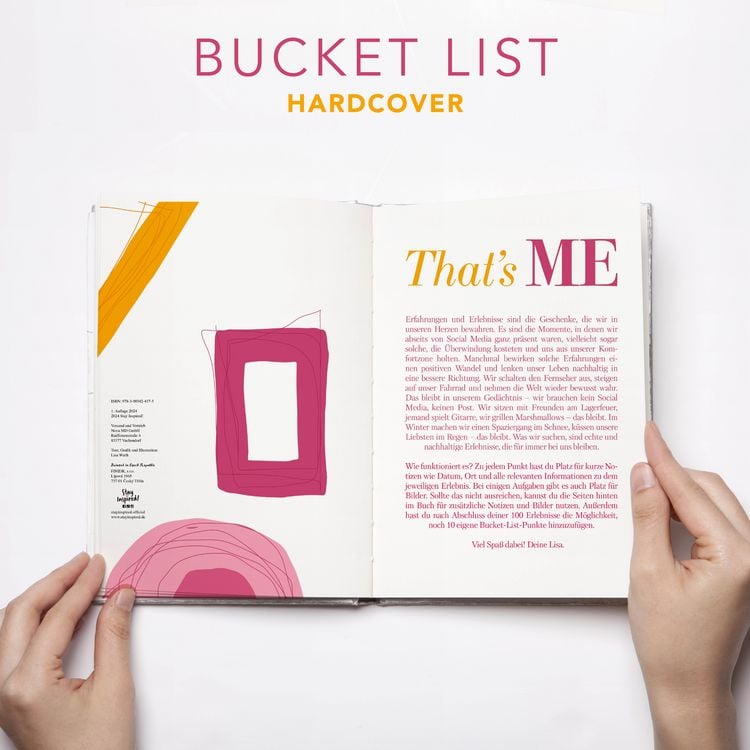 Produktbild: That&rsquo;s Me Bucket List | Das ultimative Bucket List Buch f&uuml;r ein erf&uuml;lltes Leben | Das Ausf&uuml;llbuch f&uuml;r 100 unvergessliche Erlebnisse und Momente | 100 Dinge, die man im Leben getan haben muss