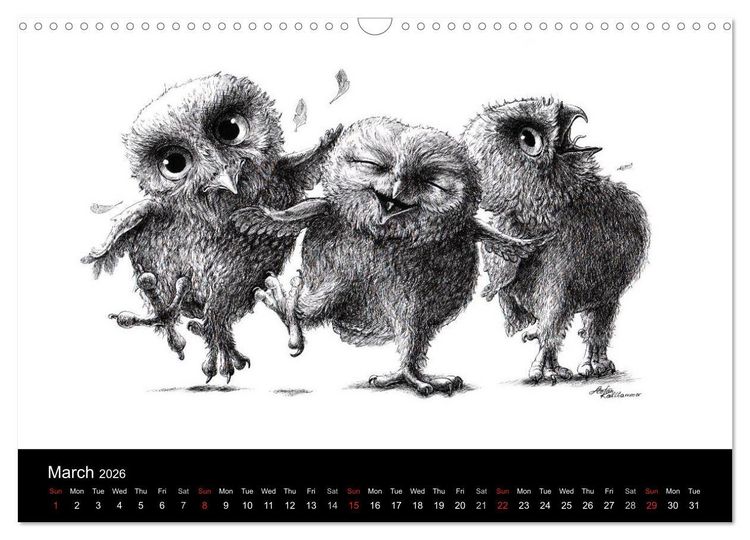 Produktbild: owls & friends 2026 (Wall Calendar 2026 DIN A3 landscape), CALVENDO 12 Month Wall Calendar