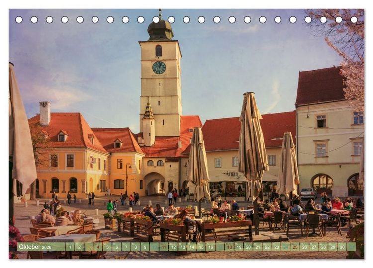 Produktbild: Zauberhaftes Sibiu - Die Perle Siebenb&uuml;rgens in Rum&auml;nien (Tischkalender 2026 DIN A5 quer), CALVENDO Monatskalender