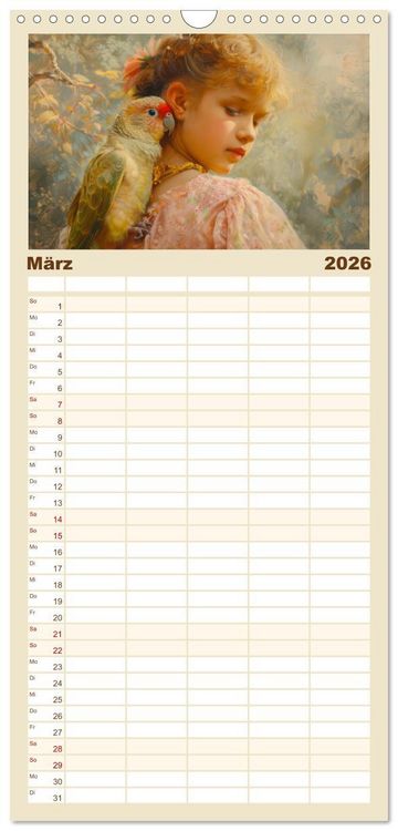 Produktbild: Familienplaner 2026 - Tierliebe - In exotischer Umgebung mit 5 Spalten (Wandkalender, 21 x 45 cm) CALVENDO