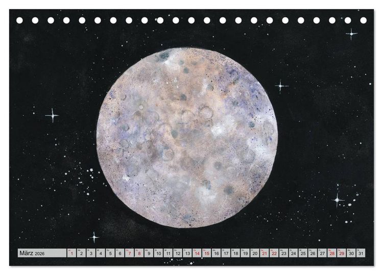 Produktbild: Gemaltes Weltall (Tischkalender 2026 DIN A5 quer), CALVENDO Monatskalender