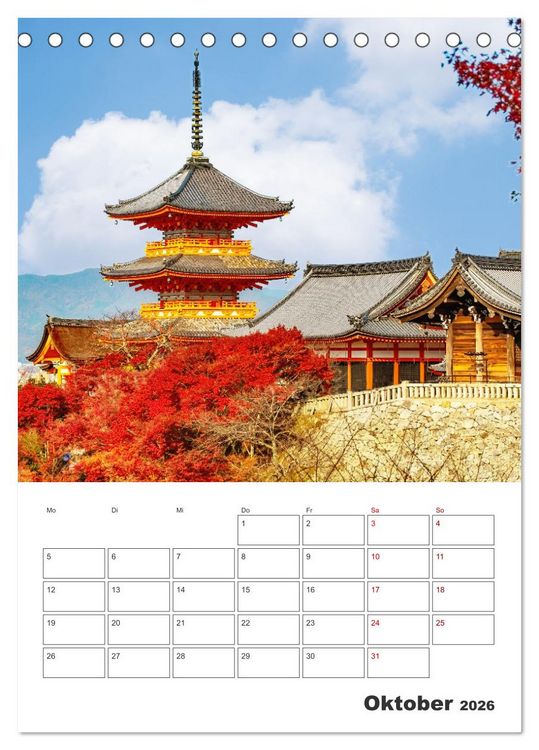 Produktbild: Schreine und Tempel - Heiligt&uuml;mern in Japan (Tischkalender 2026 DIN A5 hoch), CALVENDO Monatskalender