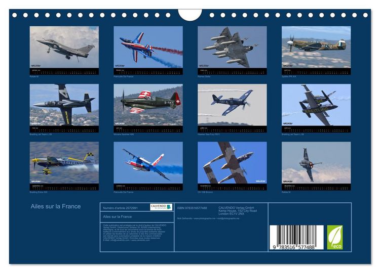 Produktbild: Ailes sur la France (Calendrier mural 2026 DIN A4 vertical), CALVENDO calendrier mensuel