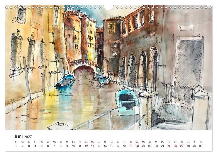 Produktbild: Italienische Reiseskizzen (Wandkalender 2027 DIN A3 quer), CALVENDO Monatskalender