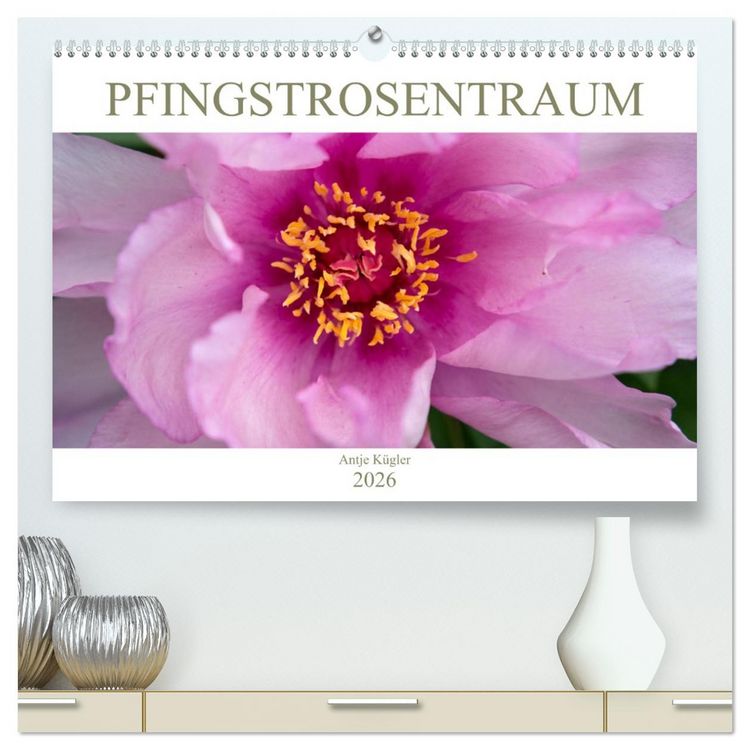 Produktbild: Pfingstrosentraum (hochwertiger Premium Wandkalender 2026 DIN A2 quer), Kunstdruck in Hochglanz