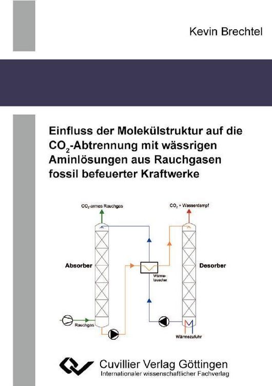 Produktbild: Einfluss der Molek&uuml;lstruktur auf die CO2-Abtrennung mit w&auml;ssrigen Aminl&ouml;sungen aus Rauchgasen fossil befeuerter Kraftwerke